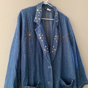 Bedazzled cowgirl denim blazer